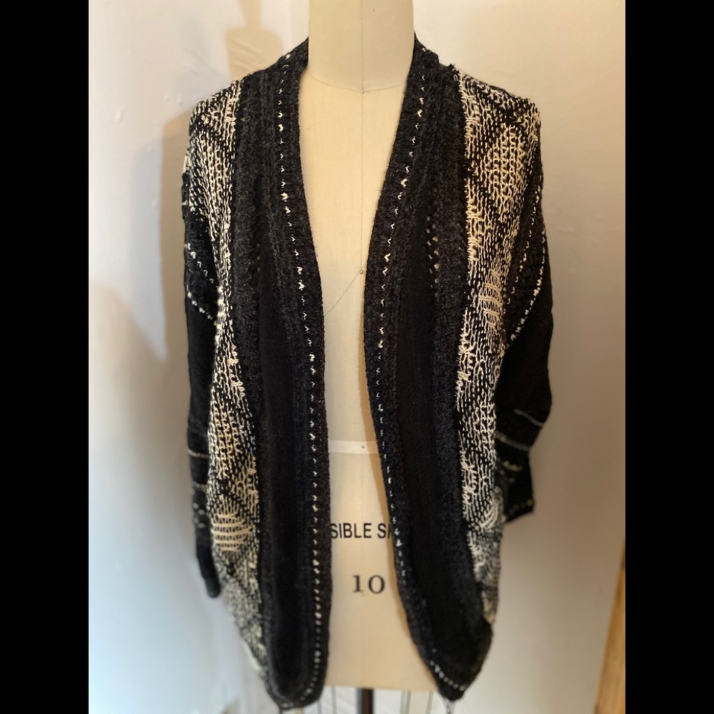 Anthropologie black and creme cardigan. New